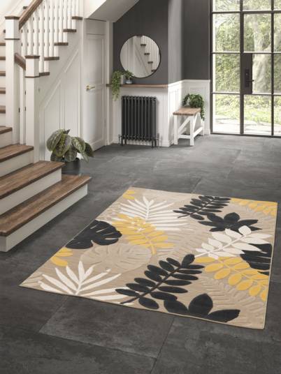 Decoweb - Tapis extérieur et intérieur en relief - Palmera - Beige et noir - 160 x 230 cm - Decoweb - Image 3