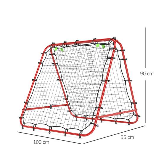 ComfortXL - Rebondeur de football en acier cage de retour angle réglable pour entraînement Rouge – ComfortXL Outdoor Living - Image 3