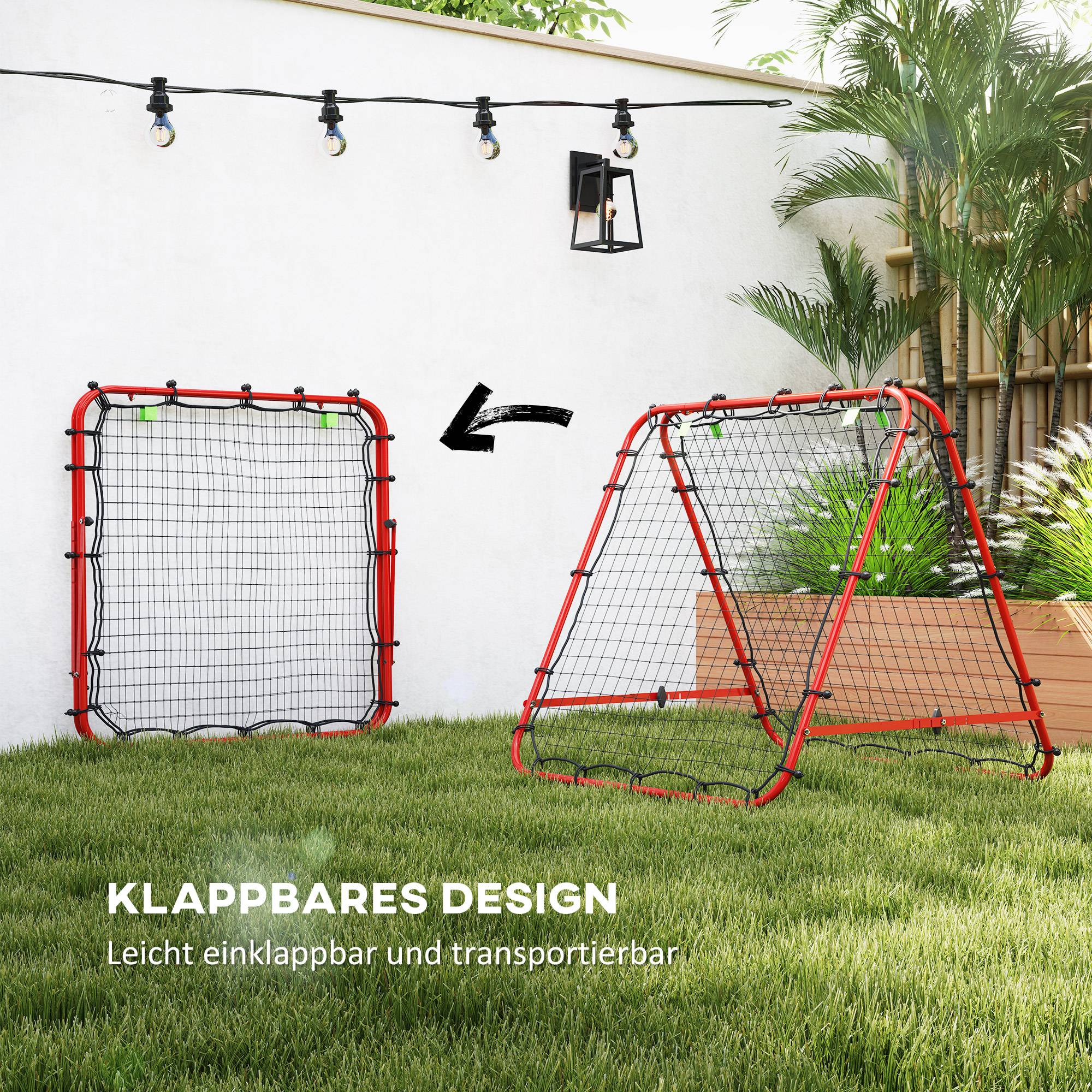 ComfortXL - Rebondeur de football en acier cage de retour angle réglable pour entraînement Rouge – ComfortXL Outdoor Living - Image 5