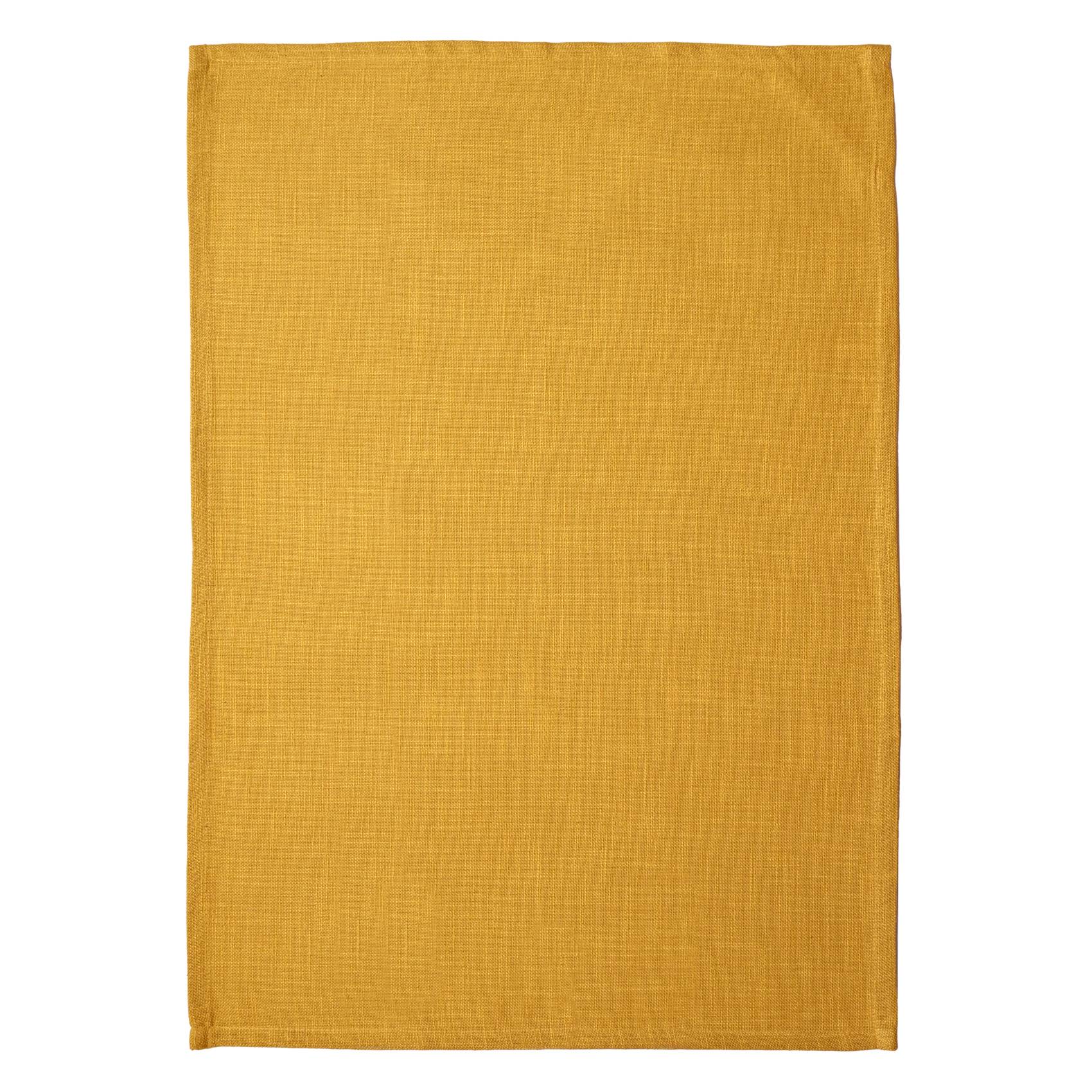 Home Maison - Torchon de cuisine en coton uni aspect tissé - HOME MAISON - Coton - Jaune Ocre - Image 2
