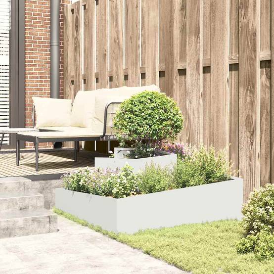 ComfortXL - Très grand cache-pot carré acier Blanc 100x100 cm – ComfortXL Outdoor Living - Image 4