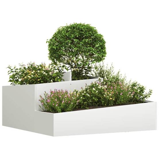 ComfortXL - Très grand cache-pot carré acier Blanc 100x100 cm – ComfortXL Outdoor Living - Image 3
