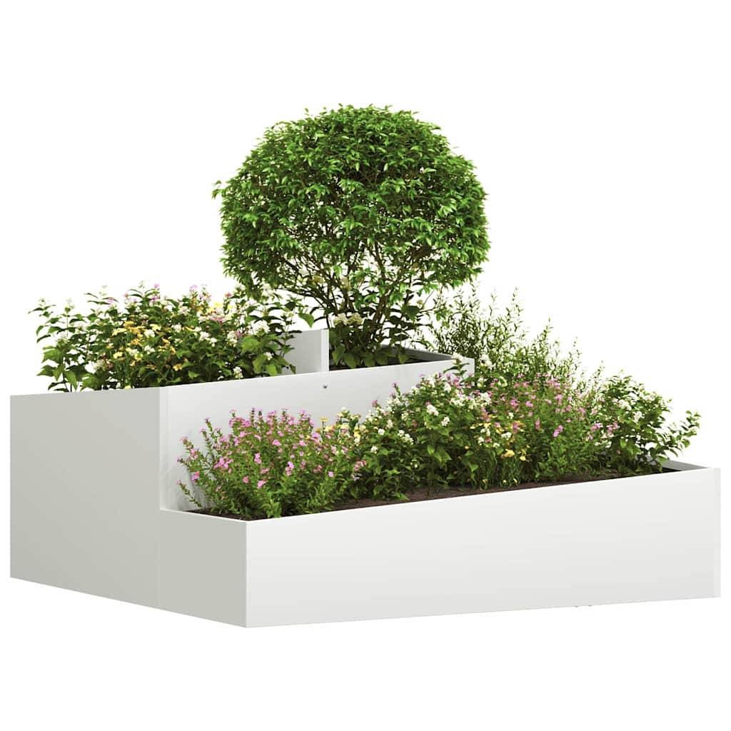 ComfortXL - Très grand cache-pot carré acier Blanc 100x100 cm – ComfortXL Outdoor Living - Image 3