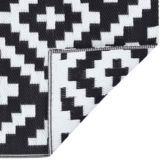 Tapis de Terrasse en PP Résistant UV et Lavable Intérieur Extérieur Blanc et Noir 160x230 cm – ComfortXL Outdoor Living - Image 5