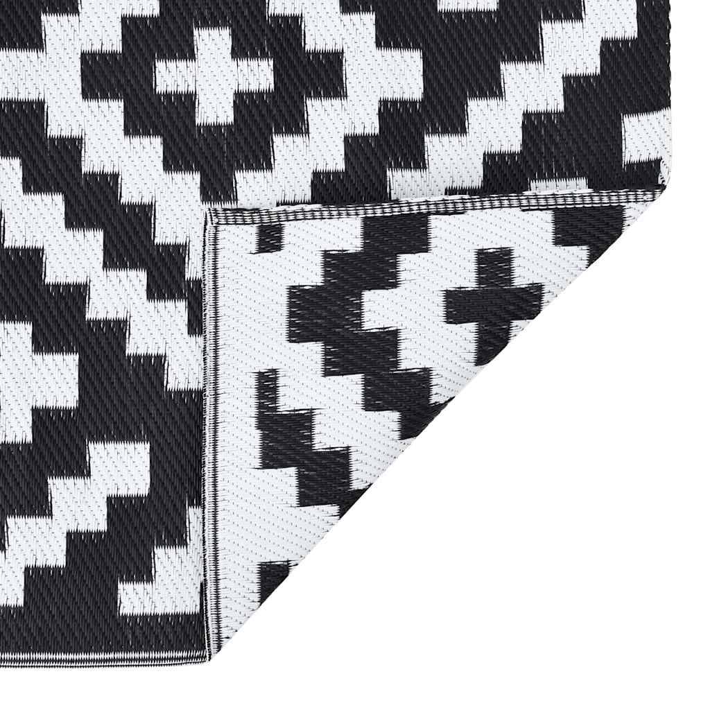 Tapis de Terrasse en PP Résistant UV et Lavable Intérieur Extérieur Blanc et Noir 160x230 cm – ComfortXL Outdoor Living - Image 5