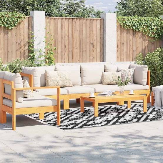 Tapis de Terrasse en PP Résistant UV et Lavable Intérieur Extérieur Blanc et Noir 160x230 cm – ComfortXL Outdoor Living - Image 1