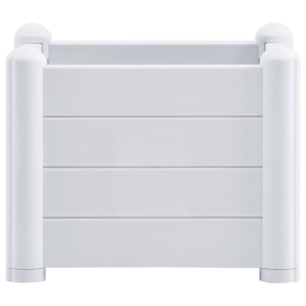 Helloshop26 - Jardinière lit surélevé plantes fleurs jardin PP 43 x 43 cm blanc - Image 2