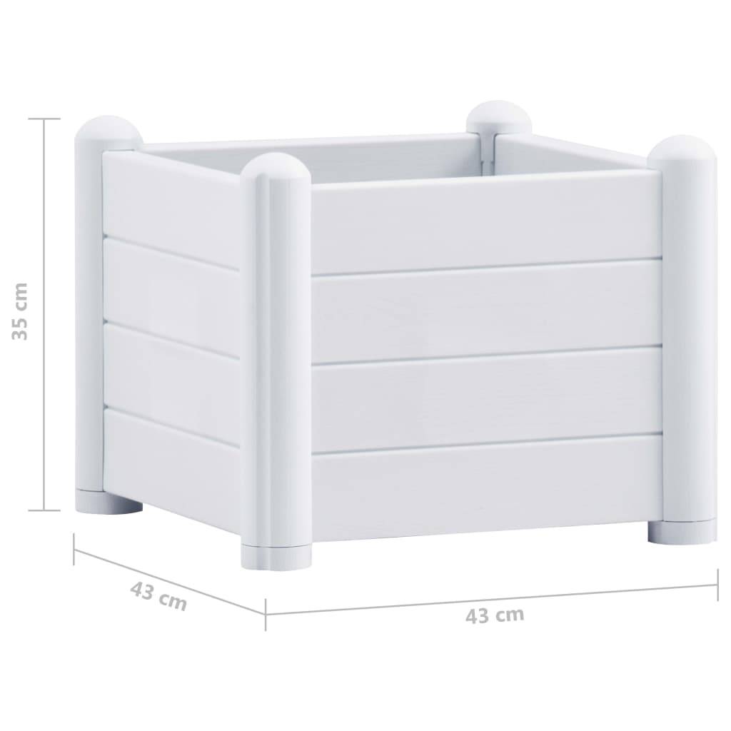 Helloshop26 - Jardinière lit surélevé plantes fleurs jardin PP 43 x 43 cm blanc - Image 4