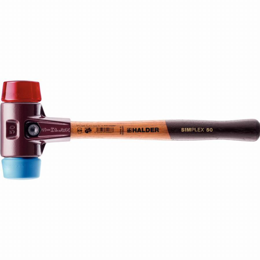 Maillet HALDER SIMPLEX TPE souple / plastique avec boîtier en fonte malléable et manche en bois - D=40 mm - 3016.040