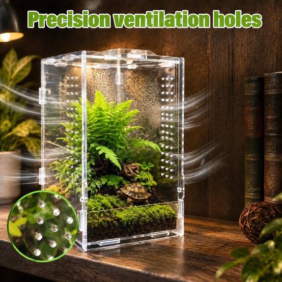 Terrarium Portable Acrylique Vue Panoramique 360° ventilation optimale pour reptiles escargots - Image 4