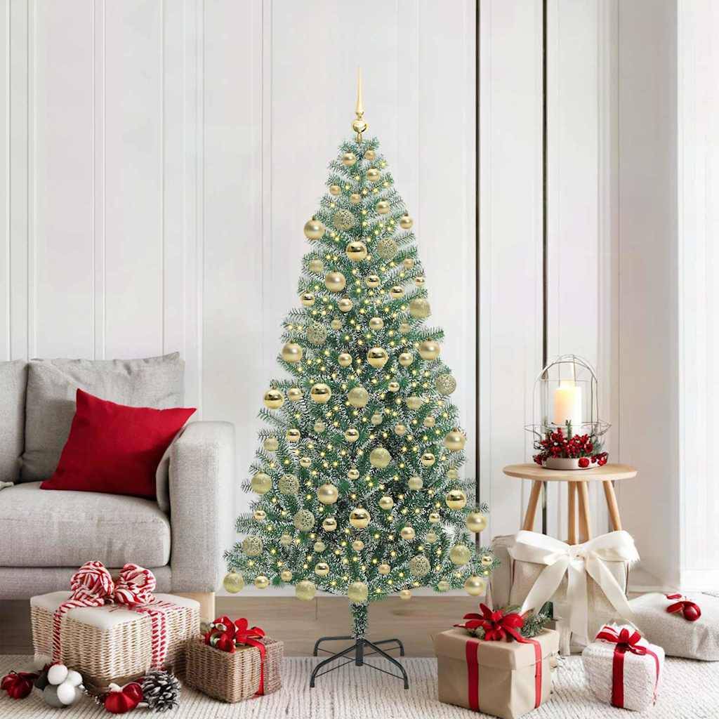 ComfortXL - Sapin de Noël Artificiel Enneigé 180 cm avec LED et Kit 120 Boules – ComfortXL Outdoor Living - Image 1