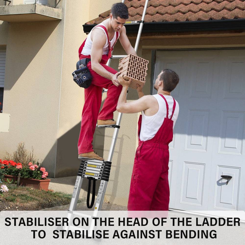 Teeno - Stabilisateur d'échelle, stabilité triangulaire, propriétés anti-balancement, accessoire d'échelle, empêche la flexion, convient aux marches de 40 cm - Image 4