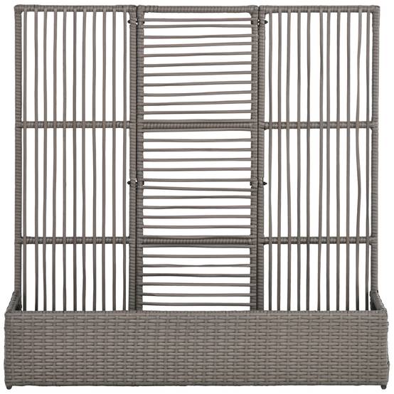 Jardinière avec treillis résine tressée gris 103 x 29 x 103 cm - PANGIVO - Image 2