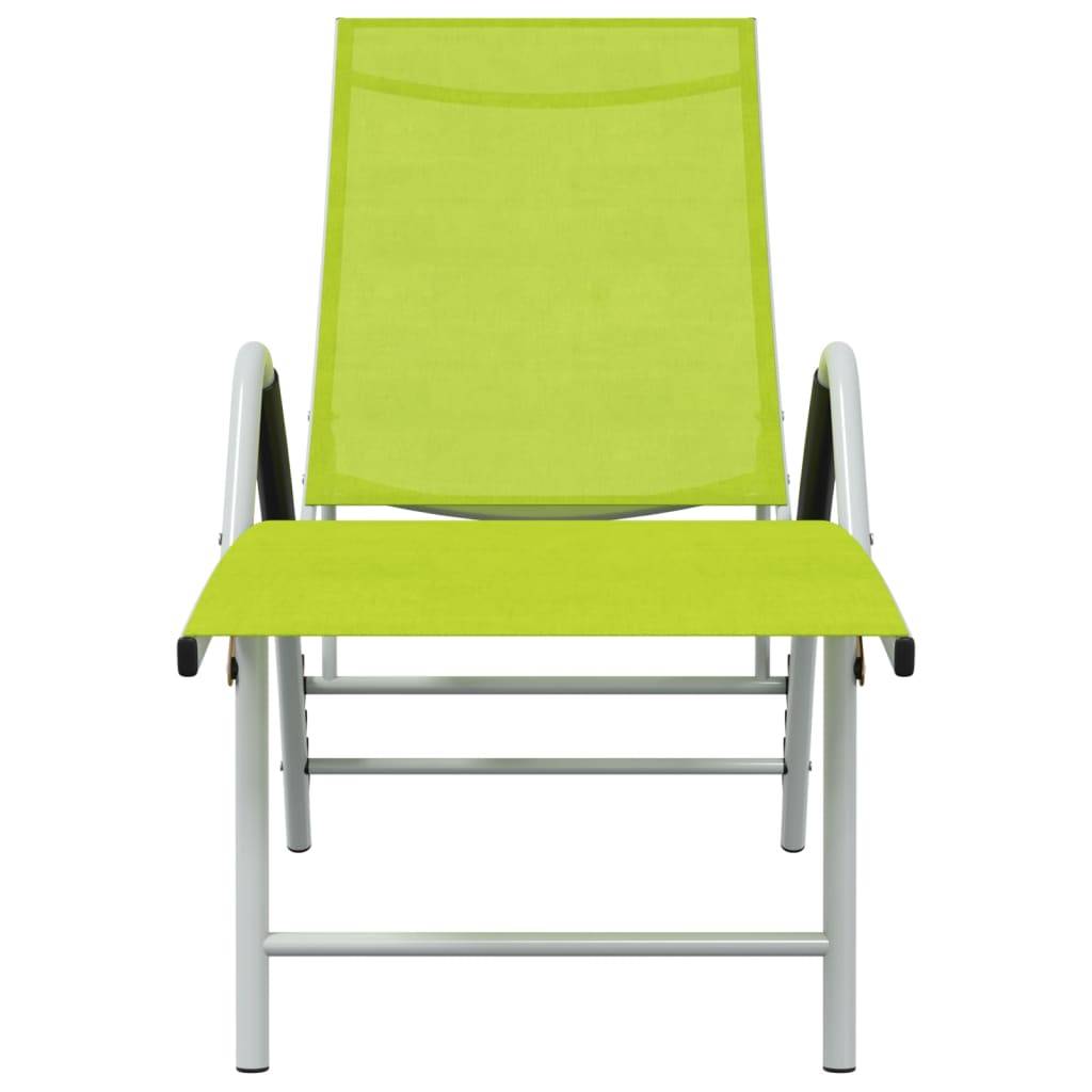 Helloshop26 - Transat chaise longue bain de soleil lit de jardin terrasse meuble d'extérieur textilène et aluminium vert - Image 2