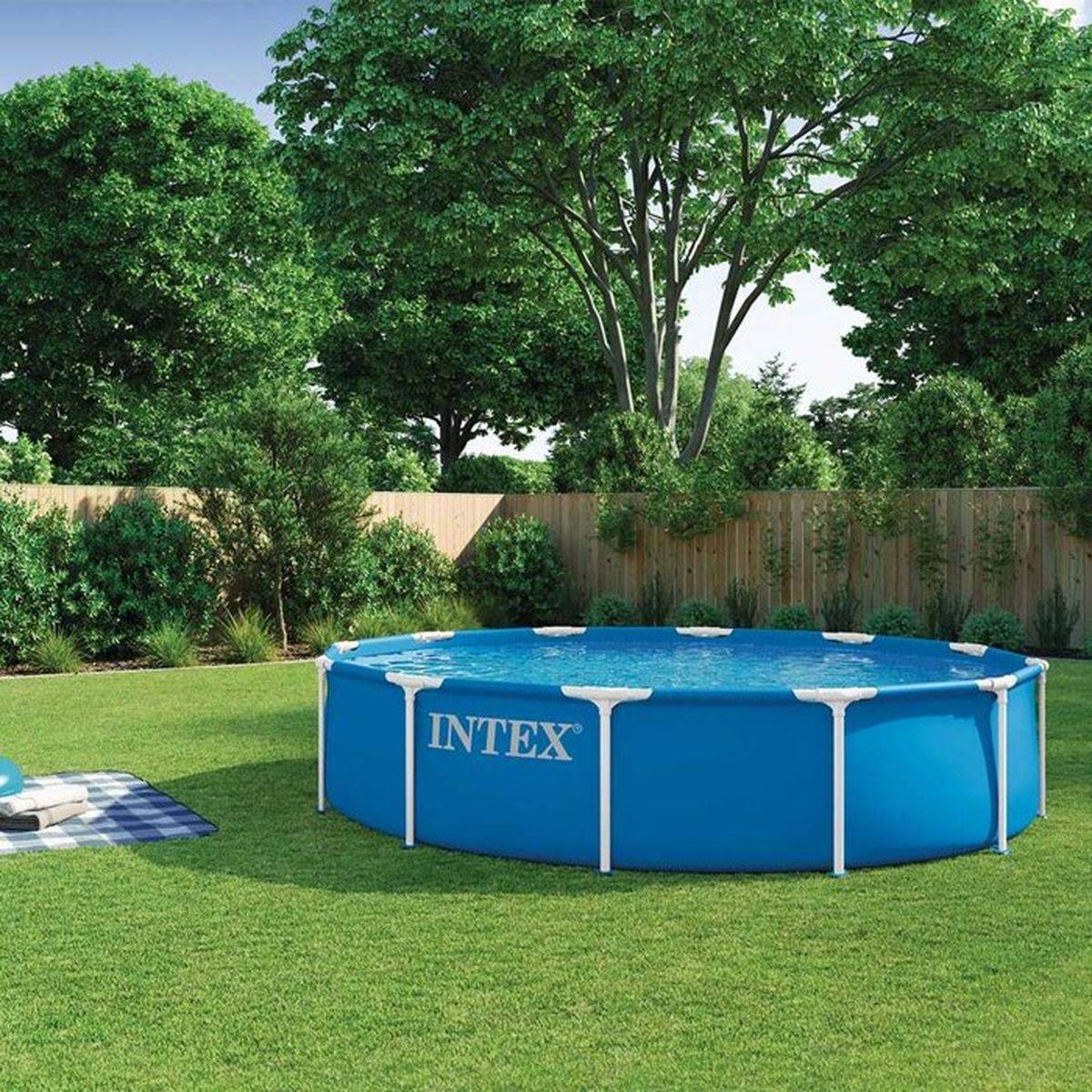 Piscine hors sol ronde châssis métal Ø 305 x 76 cm, liner triple épaisseur, pompe à cartouche 1 m³/h Intex - Image 2