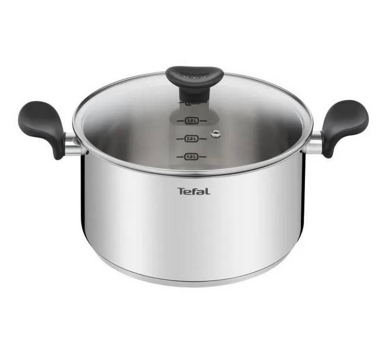 Faitout inox 24cm avec couvercle E3084604 Tefal - Image 1