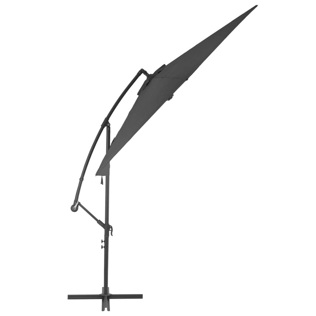 Helloshop26 - Parasol meuble de jardin en porte-à-faux avec poteau aluminium 300 cm anthracite - Image 3