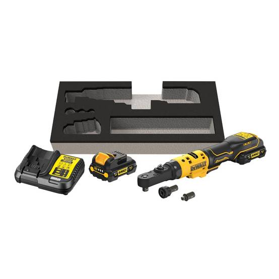 Clé à cliquet DEWALT XR 12V Brushless - Batteries 2 x 3.0Ah - Têtes interchangeables 1/4', 3/8' et porte-embout hexagonal 1/4' - DCF500L2G-QW - Image 1
