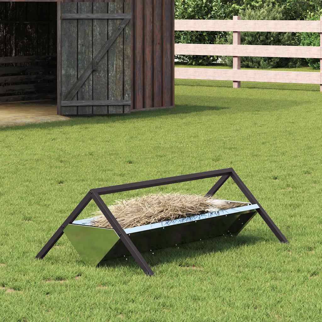 Bac Nourriture Galvanisé 10kg Facile Nettoyage Argent - ComfortXL Outdoor Living - Image 1