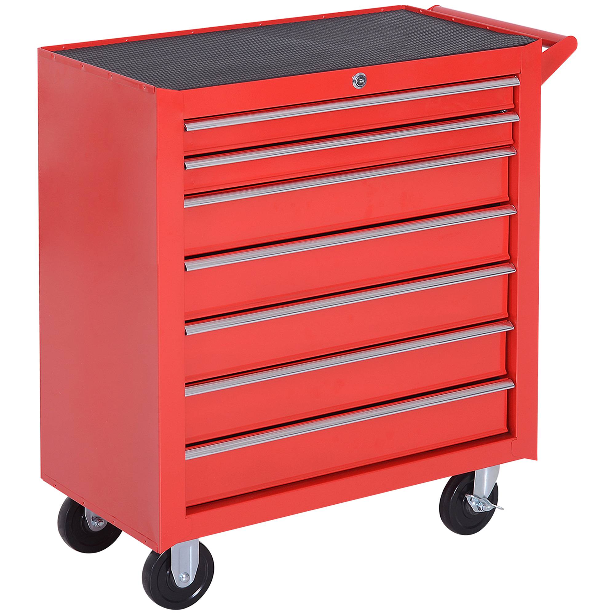 Sans Marque - Chariot outils, 2 petits & 5 grands tiroirs, acier, 150 kg, 69 x 33 x 75 cm, rouge - Image 1