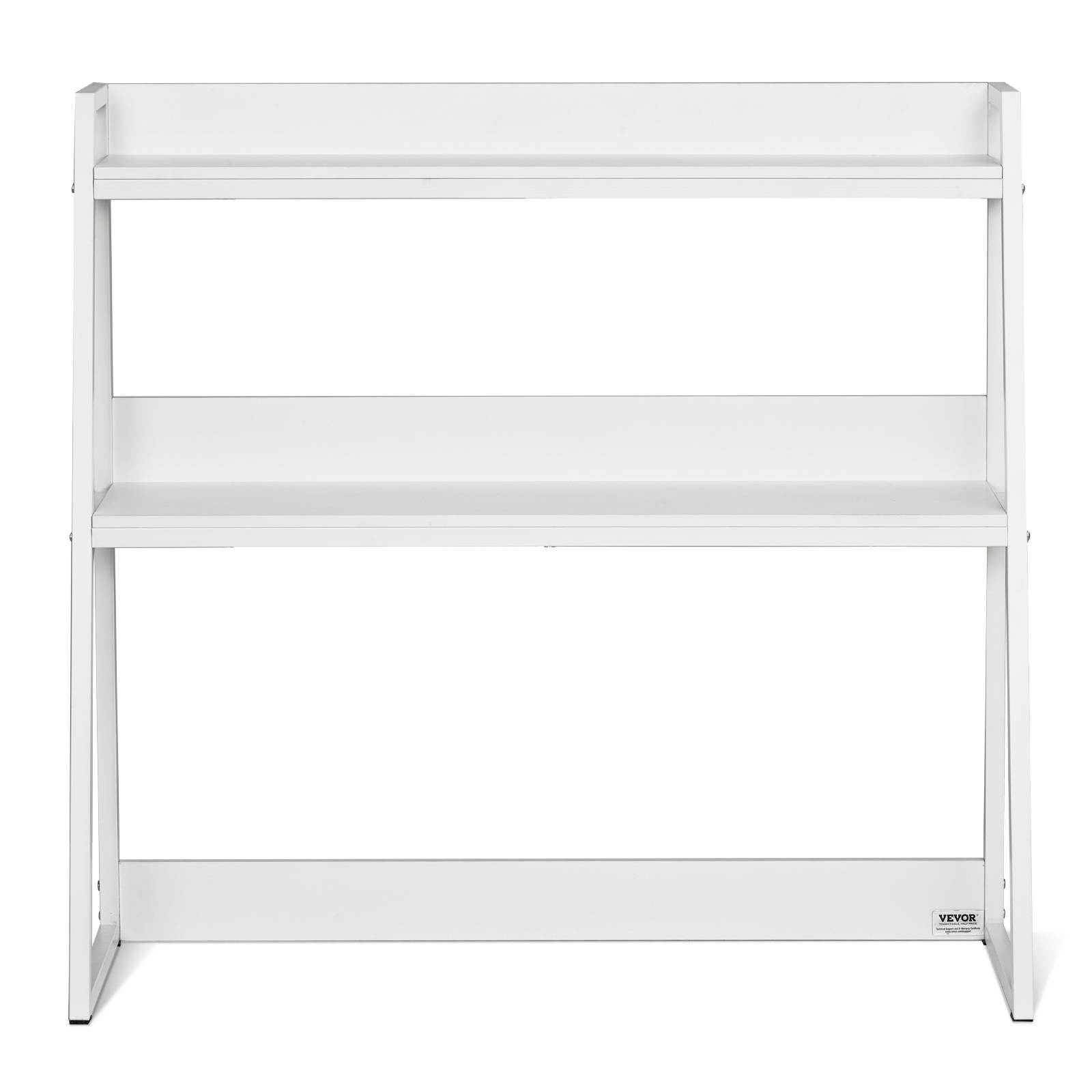 VEVOR Étagère poser bureau 2 niveaux, 95x32x90cm, bois, antidérapant, bureau, blanc. - Image 9