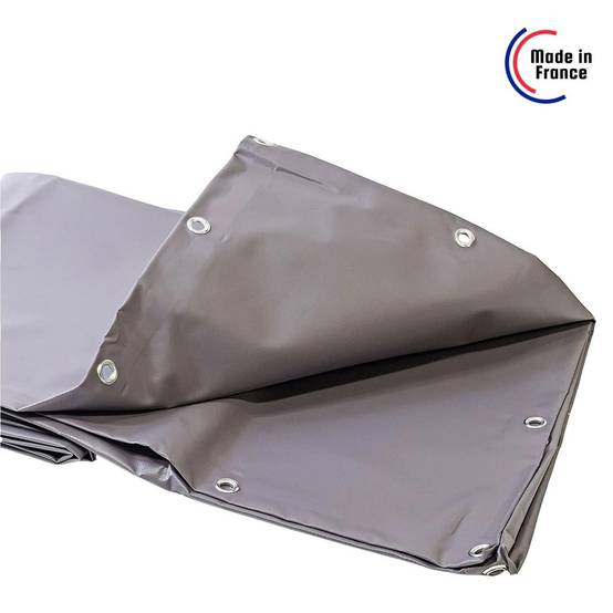 Bâche PVC 10x12 m Grise - Garantie 10 ans - XP640MU - Bâche de protection étanche - Résistance Anti-UV - Made in France TECPLAST - Image 5