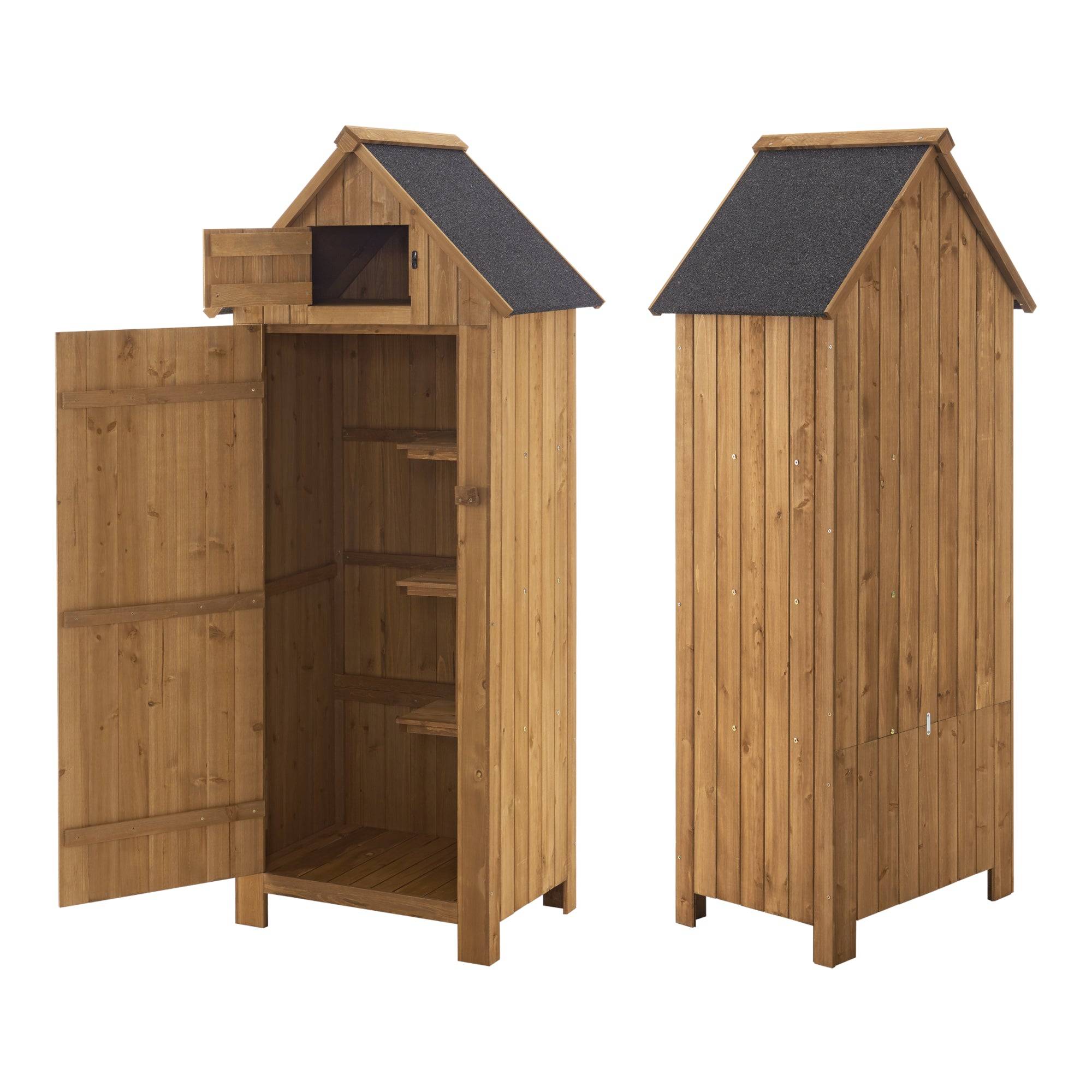 Helloshop26 - Abri de jardin à toit bitumé range-bûches en bois 179 x 77 x 54 cm - Image 2