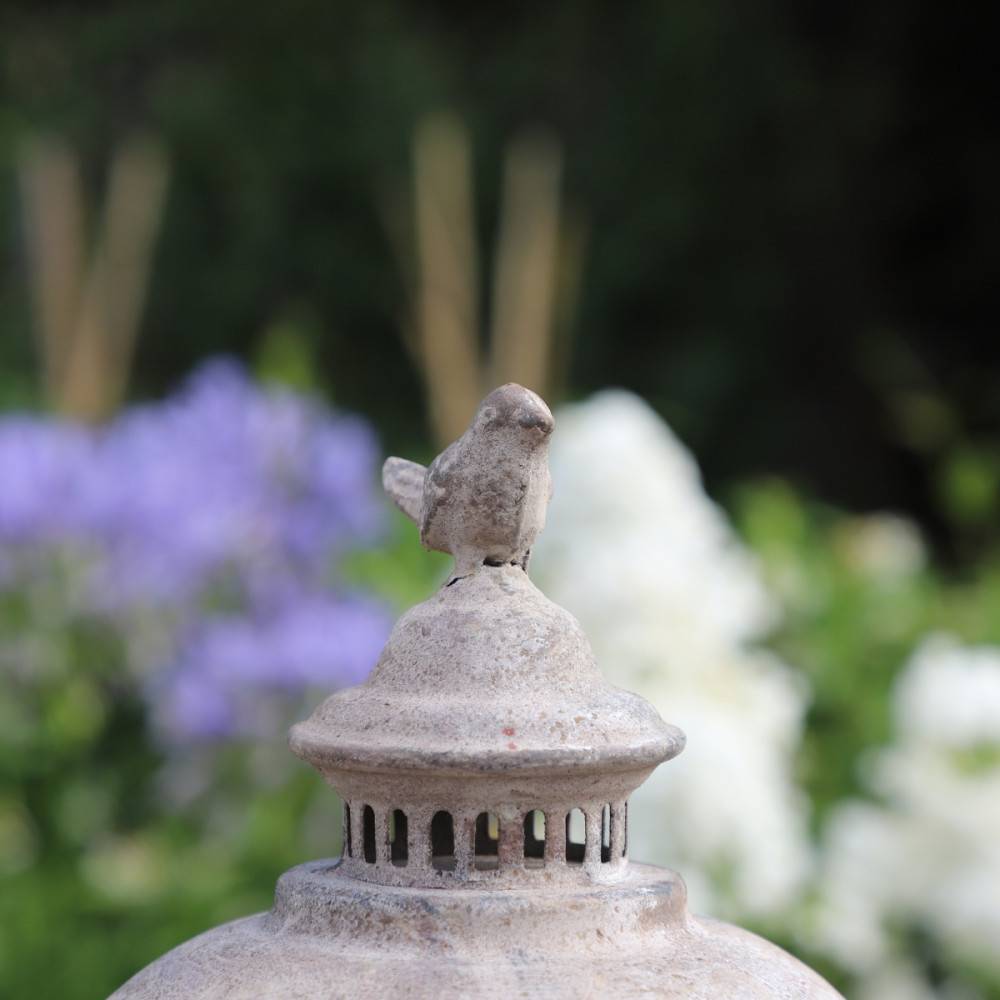 Mangeoire à oiseaux abreuvoir sur pied pique jardin métal gris 140cm Chemin de campagne - Image 5