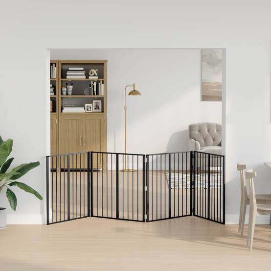 ComfortXL - Enclos pour chien acier galvanisé intérieur parc modulable noir 80x80cm - ComfortXL Outdoor Living - Image 3