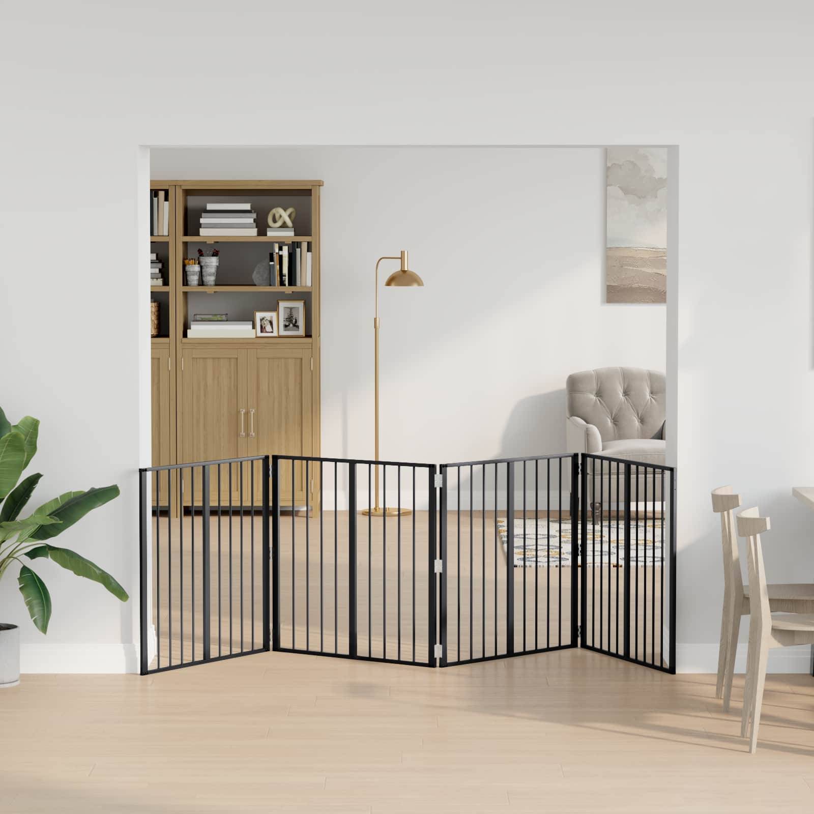 ComfortXL - Enclos pour chien acier galvanisé intérieur parc modulable noir 80x80cm - ComfortXL Outdoor Living - Image 3