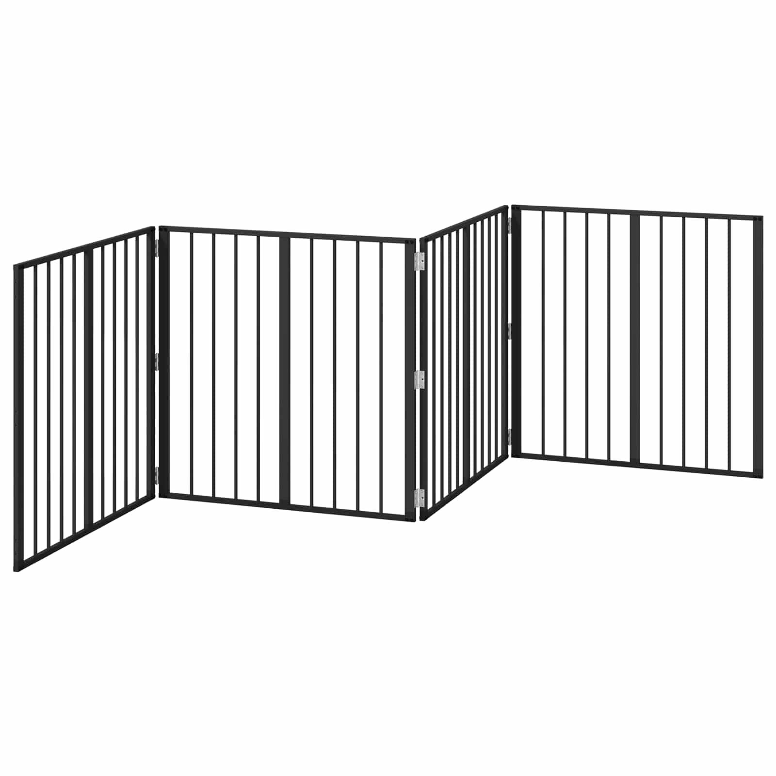 ComfortXL - Enclos pour chien acier galvanisé intérieur parc modulable noir 80x80cm - ComfortXL Outdoor Living - Image 4