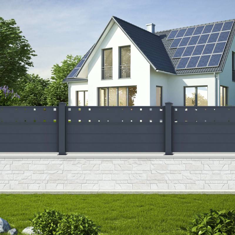 X-Metal - Clôture aluminium anthracite 190x89 cm avec poteau X-Metal Fancy Film - Image 2