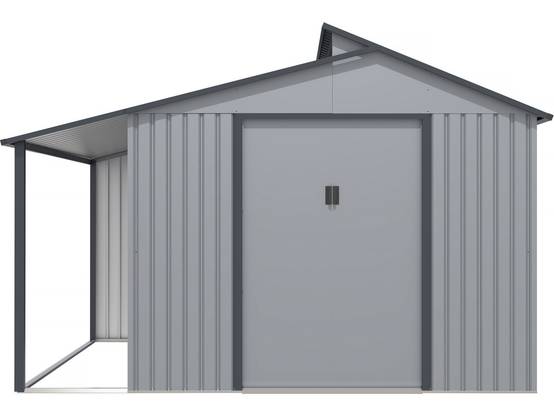 Abri De Jardin Métal Avec Pergola "madras" - 9.12 M² - 257 X 355 X 237 Cm - Gris -habitat Et Jardin - Image 4