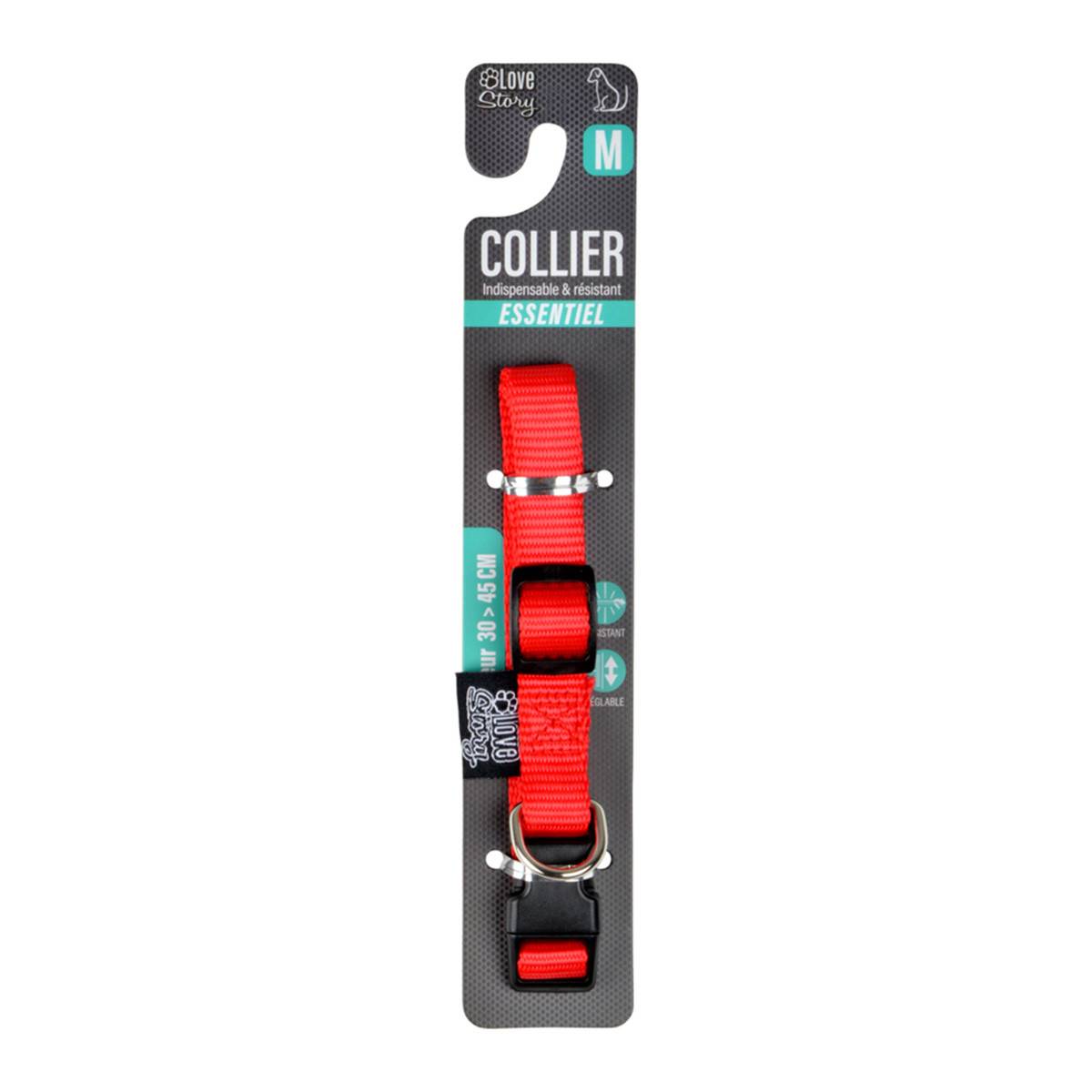 Love Story - Collier Réglable Chien "Essentiel" 30-45cm Rouge - Image 2