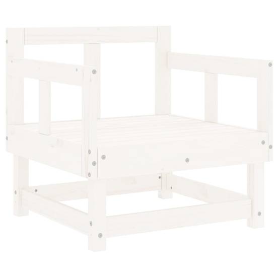 Lot de 2 Chaises de jardin avec coussins - Chaises d'extérieur - Fauteuils de jardin blanc bois de pin massif-JU12675 - Image 7