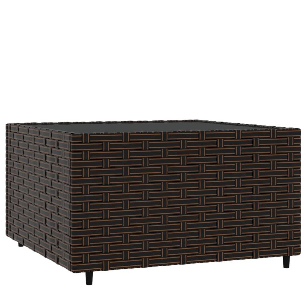 Maison Chic - Table d'extérieur - Table basse de jardin - Table de jardin carré marron 50x50x30 cm résine tressée