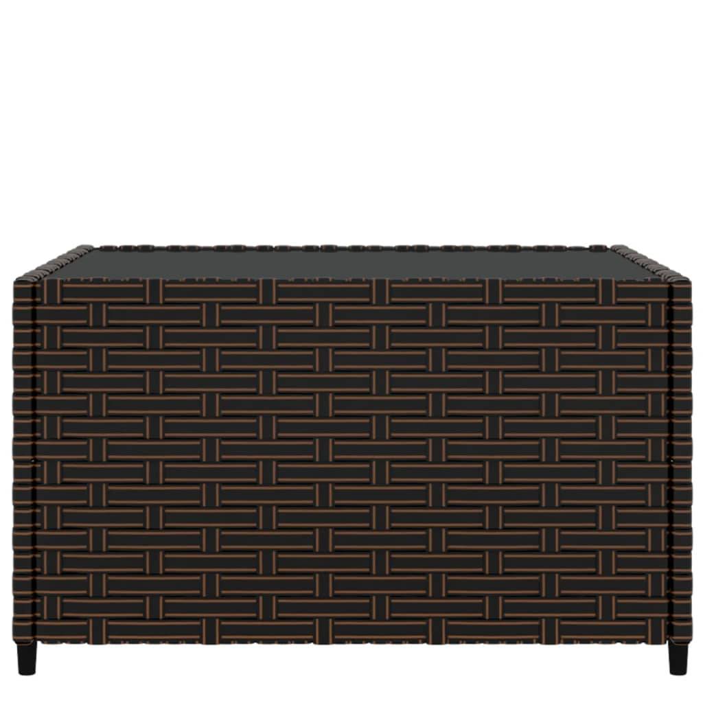 Maison Chic - Table d'extérieur - Table basse de jardin - Table de jardin carré marron 50x50x30 cm résine tressée - Image 3