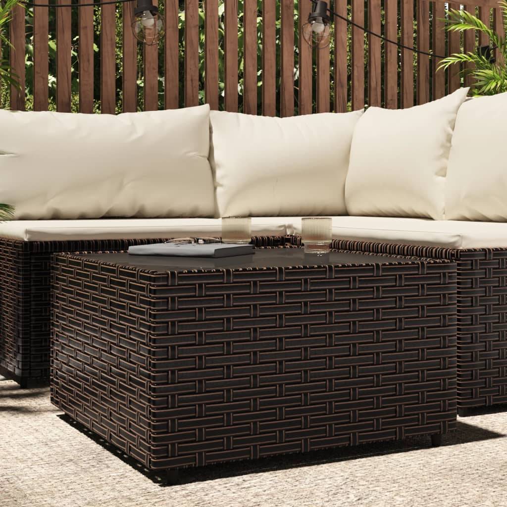 Maison Chic - Table d'extérieur - Table basse de jardin - Table de jardin carré marron 50x50x30 cm résine tressée - Image 2