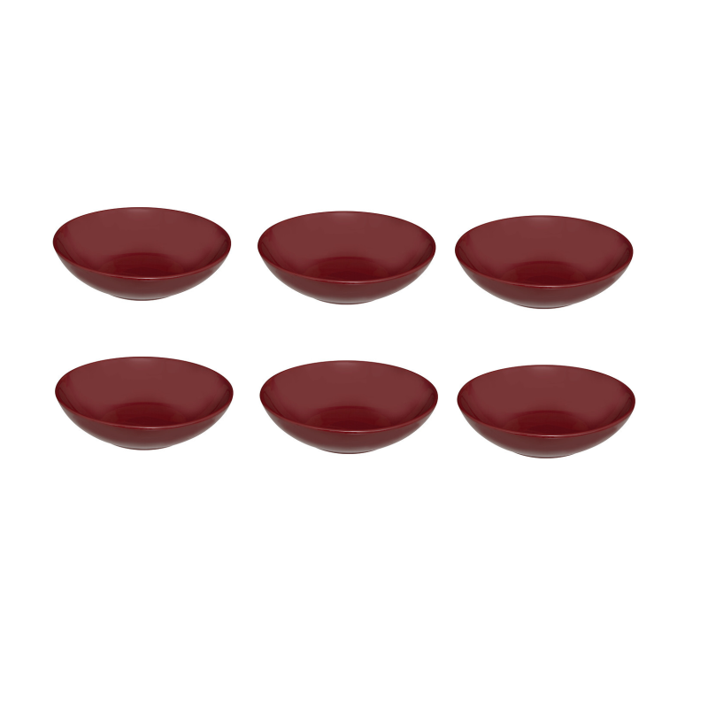 Lot de 6 assiettes creuses - Colorama - D 22 cm - Rouge foncé - Image 1