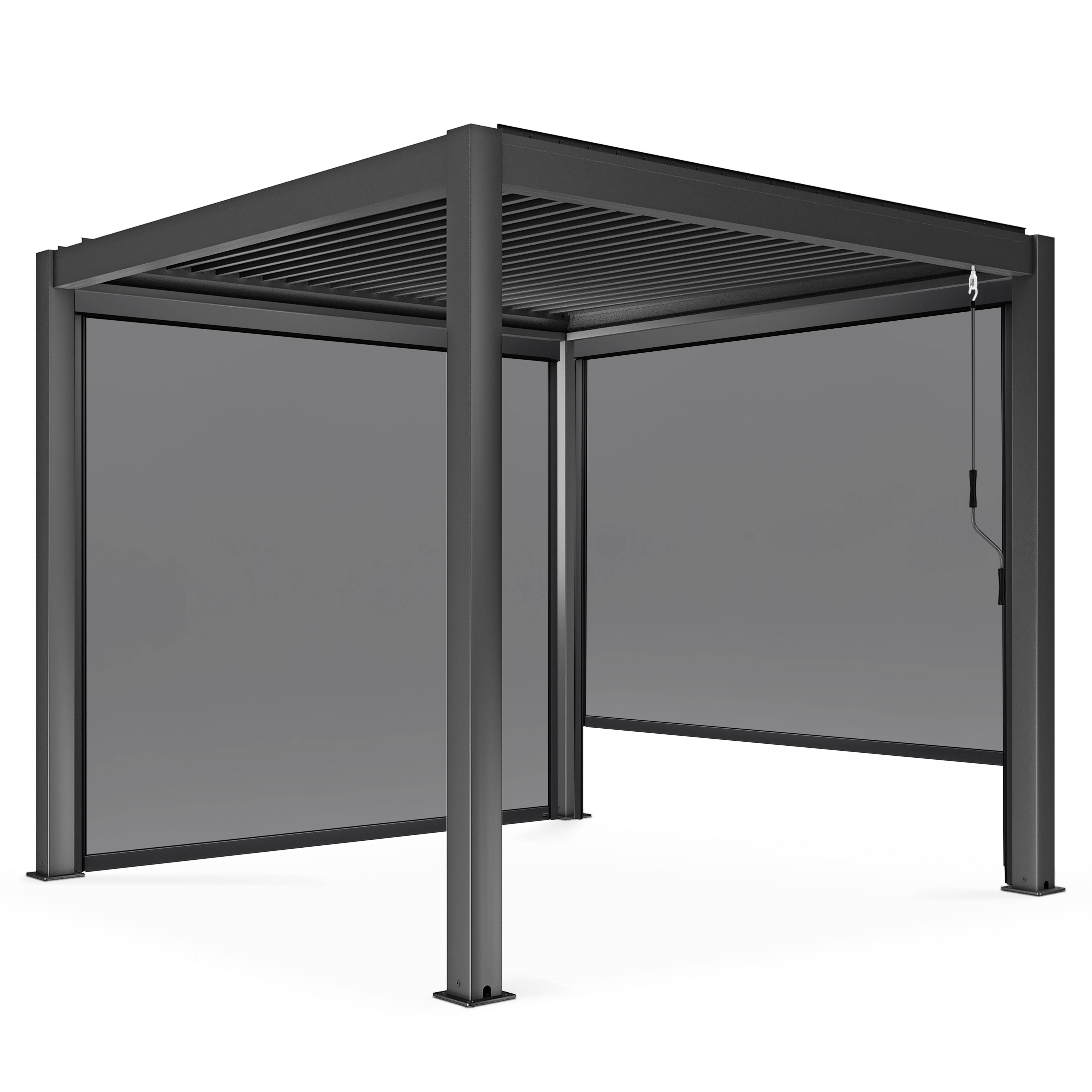 Oviala - Pergola bioclimatique autoportée 3x3m et 2 Stores 2,66 X 2,34 m Athenes - Oviala - Image 2