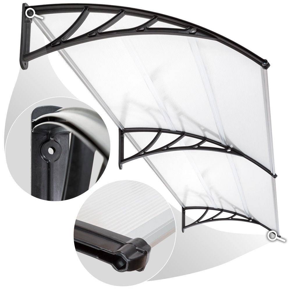 Helloshop26 - Auvent porte marquise abris de jardin moderne polycarbonate 200 cm - Image 2