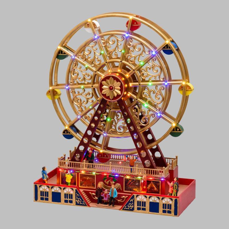 Lotti - Village de Noël Grande Roue Panoramique H48cm avec mouvement en Rotation à LED Musique H48 Lotti - Image 4