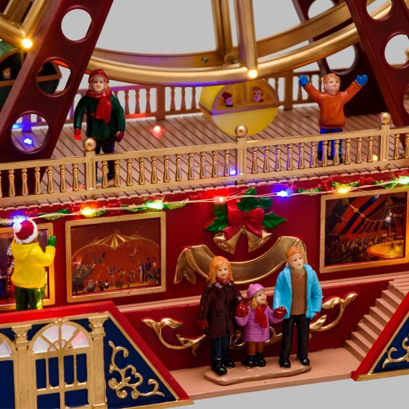Lotti - Village de Noël Grande Roue Panoramique H48cm avec mouvement en Rotation à LED Musique H48 Lotti - Image 8