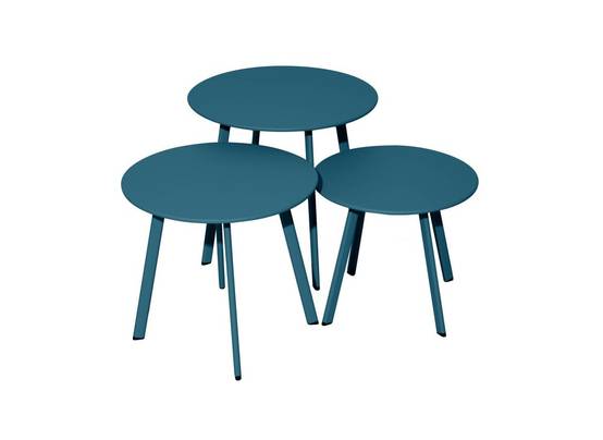 Proloisirs - Table basse de jardin Massaï ø 50 cm en acier époxy - bleu PROLOISIRS - Image 1