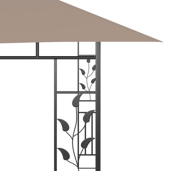 Pergola Jardin - Tonnelle de jardin - Belvédère avec moustiquaire 4x3x2,73 m Taupe 180 g/m² MI72 - Image 5
