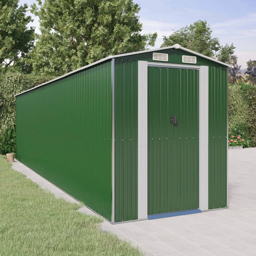 Abri de jardin acier galvanisé vert 192 x 772 x 223 cm - PANGIVO - Image 1