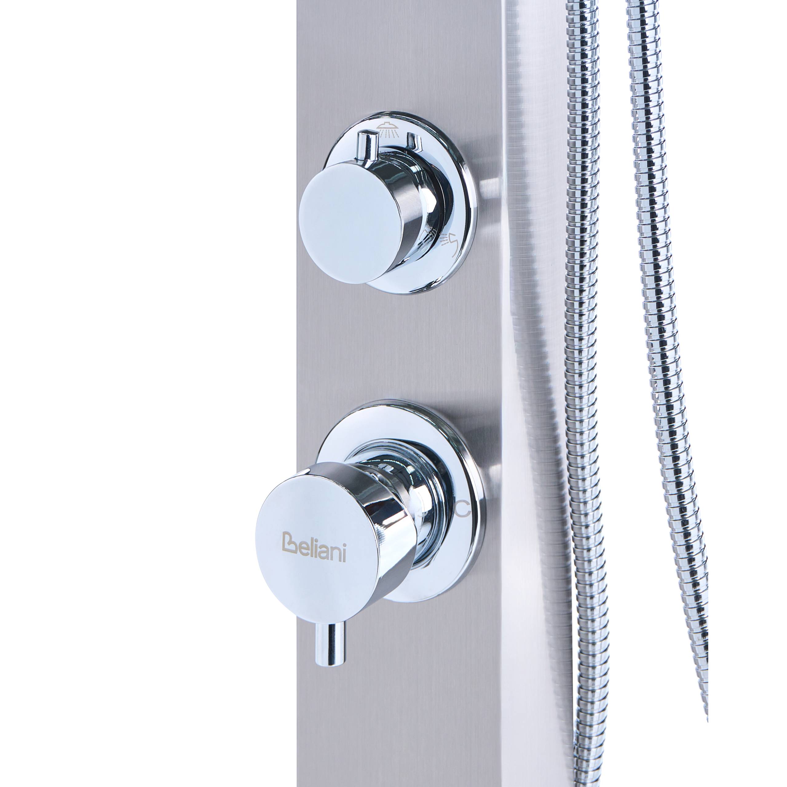 Beliani - Douche d'extérieur Acier inox Argenté APOERA - 17x52x211- Beliani - Image 9
