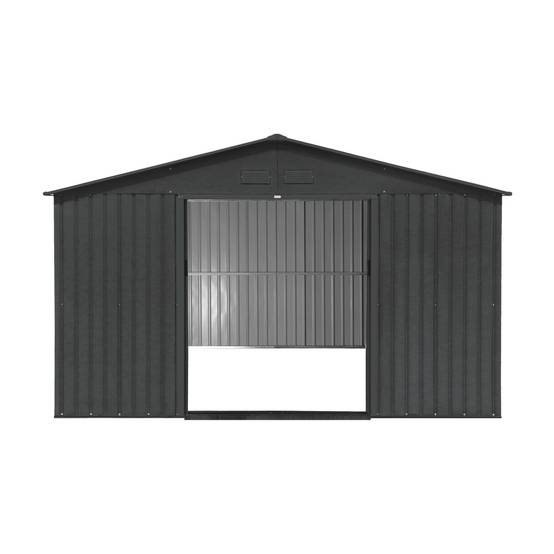 sweeek - Abri de jardin en métal - Slack - 12.99 m² anthracite - Deux portes coulissantes. kit de fixation sol inclus. L 341 x 386 x 211cm | sweeek - Image 6