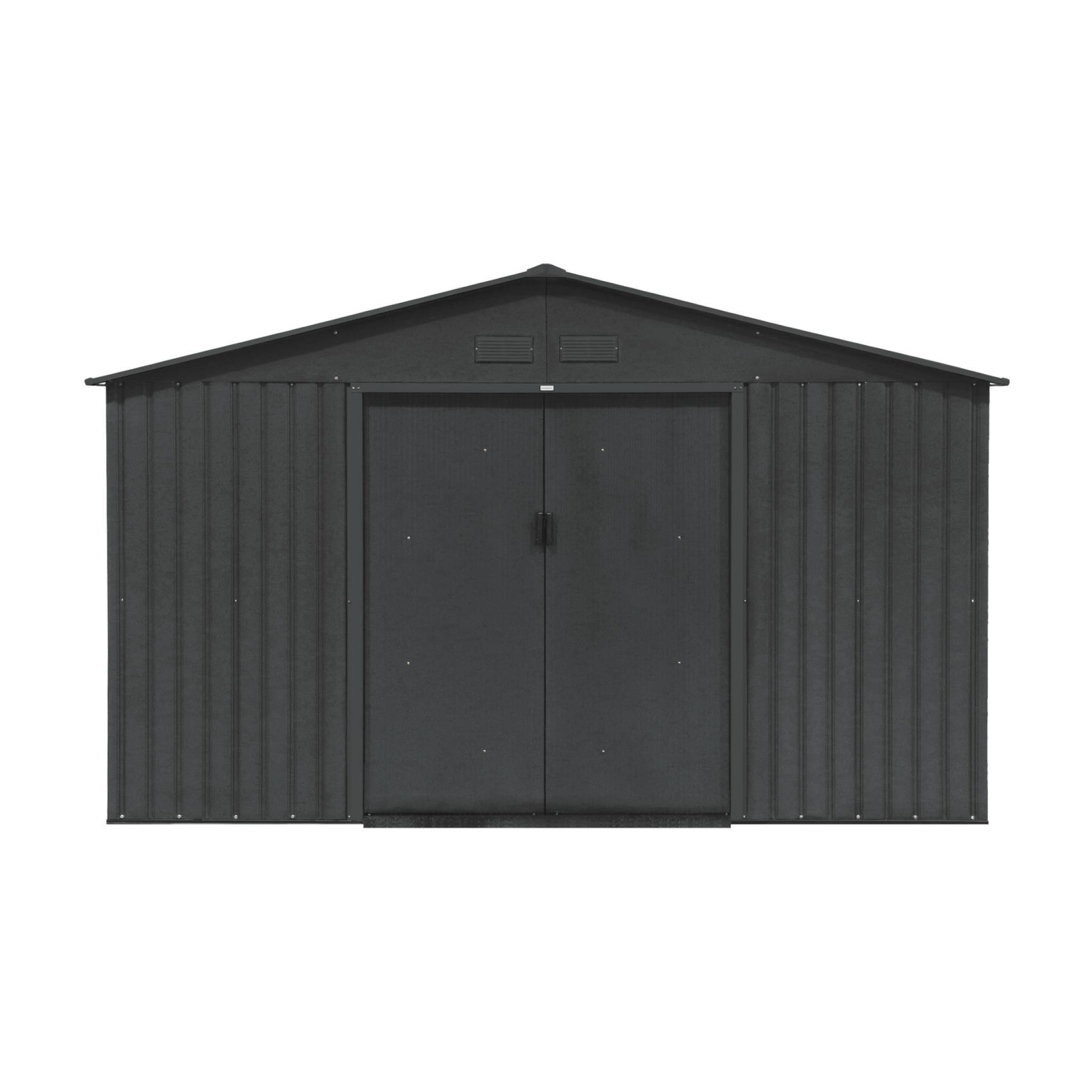 sweeek - Abri de jardin en métal - Slack - 12.99 m² anthracite - Deux portes coulissantes. kit de fixation sol inclus. L 341 x 386 x 211cm | sweeek - Image 5