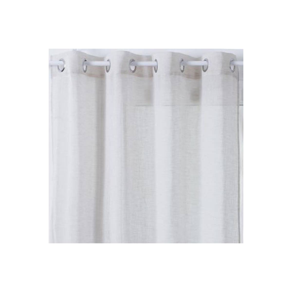Voilage à œillets Beige Lin 140 x 240 cm - Image 5